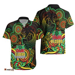 Panthers Rugby Aboriginal Art Hawaiian Shirt NAIDOC Indigenous Tribal