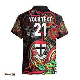 Custom St Kilda Football Aboriginal Art Hawaiian Shirt NAIDOC Indigenous Tribal