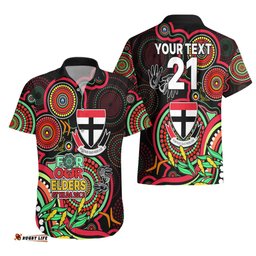 Custom St Kilda Football Aboriginal Art Hawaiian Shirt NAIDOC Indigenous Tribal