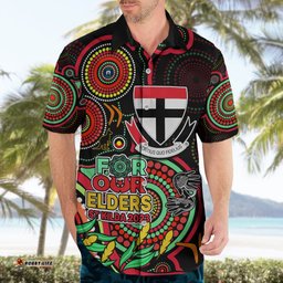 Custom St Kilda Football Aboriginal Art Hawaiian Shirt NAIDOC Indigenous Tribal