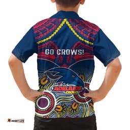 Adelaide Crows Football Hawaiian Shirt Aboriginal Mix Polynesian Pattern