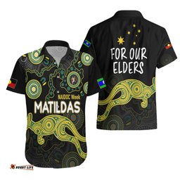 NAIDOC Week Hawaiian Shirt Australia Soccer Matildas For Our Elders