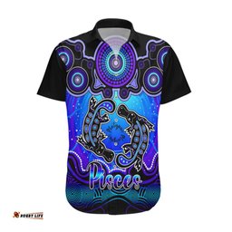 Personalised Australia Pisces Platypus Zodiac Hawaiian Shirt Auz Astrology Aboriginal Blue