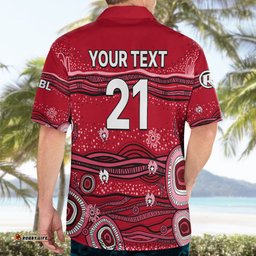 Custom Text And Number Australia Renegades Cricket Hawaiian Shirt Indigenous