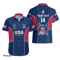 Personalised United States Cricket Hawaiian Shirt Go USA Dynamic Version