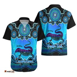 Personalised Australia Capricorn Goanna Zodiac Hawaiian Shirt Auz Astrology Aboriginal Aqua