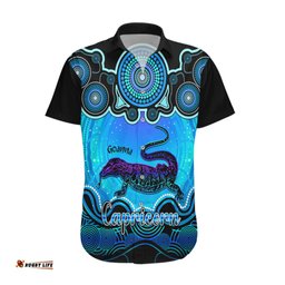 Personalised Australia Capricorn Goanna Zodiac Hawaiian Shirt Auz Astrology Aboriginal Aqua