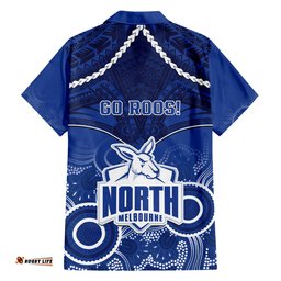 North Melbourne Football Hawaiian Shirt Kangaroos Aboriginal Mix Polynesian Pattern