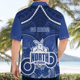 North Melbourne Football Hawaiian Shirt Kangaroos Aboriginal Mix Polynesian Pattern