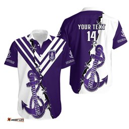 Personalised Fremantle Dockers Football Hawaiian Shirt Go Freo Sporty Version 02