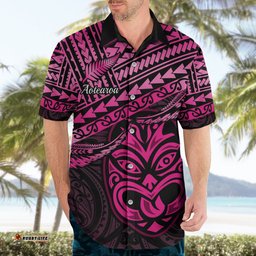 Personalised Matariki New Zealand Hawaiian Shirt Maori New Year Tiki Pink Version