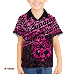 Personalised Matariki New Zealand Hawaiian Shirt Maori New Year Tiki Pink Version