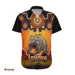 Personalised Australia Taurus Wombat Zodiac Hawaiian Shirt Auz Astrology Aboriginal Red