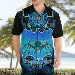 Personalised Australia Scorpio Tarantulas Spider Zodiac Hawaiian Shirt Auz Astrology Aboriginal Aqua