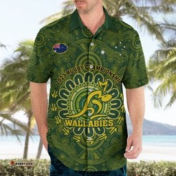 Australia Rugby Hawaiian Shirt Wallabies Go Champions Indigenous Art
