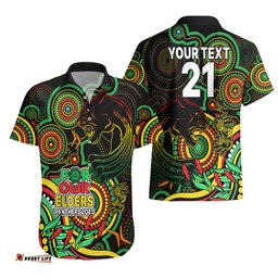 Custom Panthers Rugby Aboriginal Art Hawaiian Shirt NAIDOC Indigenous Tribal