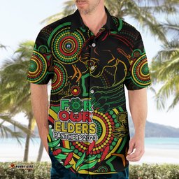Custom Panthers Rugby Aboriginal Art Hawaiian Shirt NAIDOC Indigenous Tribal