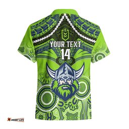 Personalised Raiders Rugby Hawaiian Shirt Canberra 1981 Aboriginal Mix Polynesian Pattern