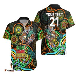 Custom Tigers Rugby Aboriginal Art Hawaiian Shirt NAIDOC Indigenous Tribal
