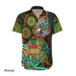 Custom Tigers Rugby Aboriginal Art Hawaiian Shirt NAIDOC Indigenous Tribal