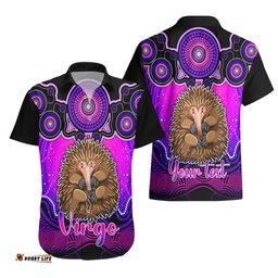 Personalised Australia Virgo Echidna Zodiac Hawaiian Shirt Auz Astrology Aboriginal Magenta