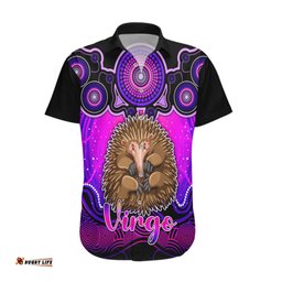 Personalised Australia Virgo Echidna Zodiac Hawaiian Shirt Auz Astrology Aboriginal Magenta