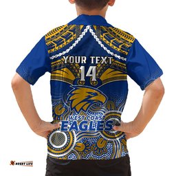 Personalised West Coast Football Hawaiian Shirt Eagles Aboriginal Mix Polynesian Pattern