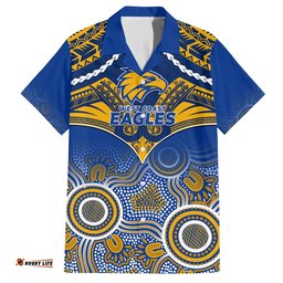Personalised West Coast Football Hawaiian Shirt Eagles Aboriginal Mix Polynesian Pattern