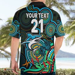 Custom Sharks Rugby Aboriginal Art Hawaiian Shirt NAIDOC Indigenous Tribal