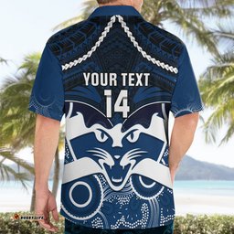 Personalised Geelong Football Hawaiian Shirt Go Cats Aboriginal Mix Polynesian Pattern