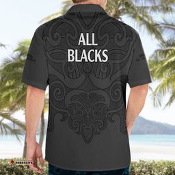 New Zealand Rugby Hawaiian Shirt All Black Fern with Maori Tribal Pattern