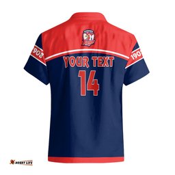 Personalised Roosters Rugby Hawaiian Shirt Tricolours 1908 Sporty Version
