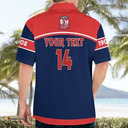 Personalised Roosters Rugby Hawaiian Shirt Tricolours 1908 Sporty Version