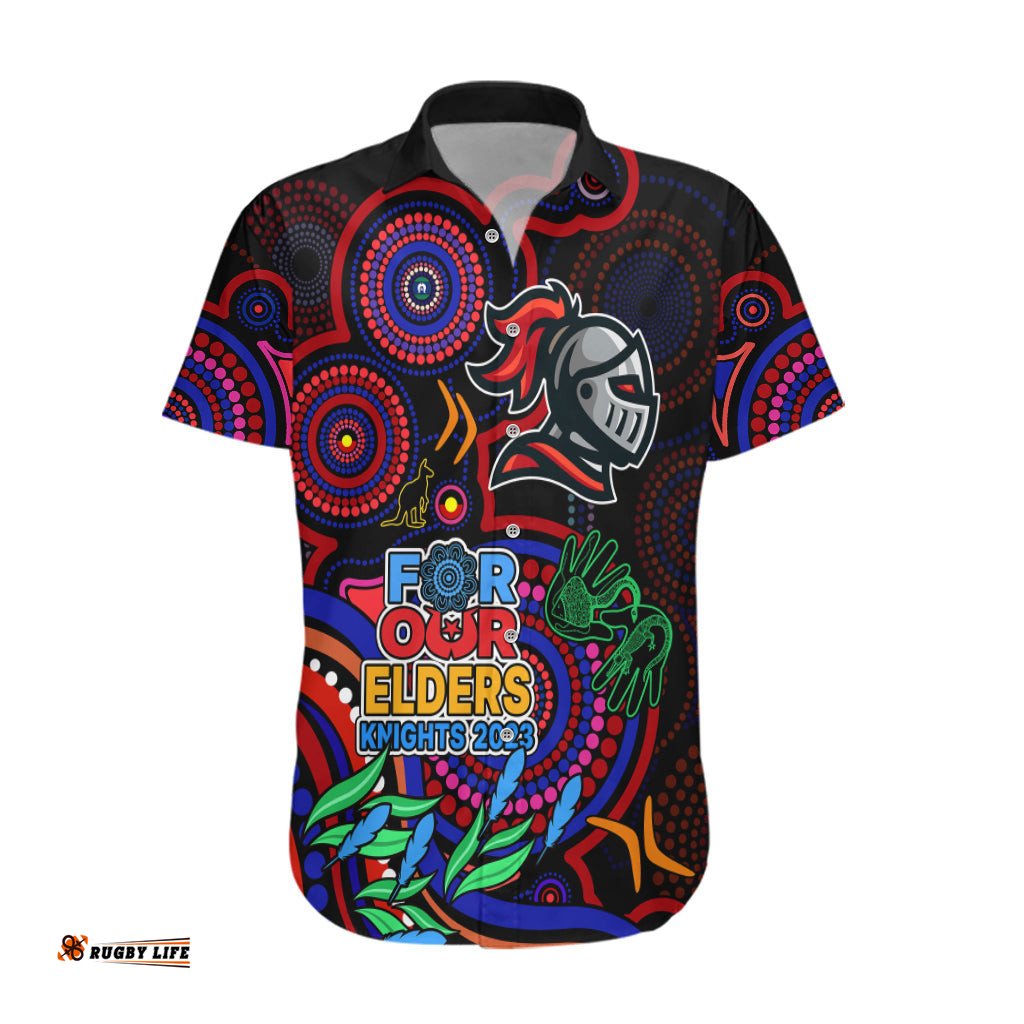 Knights Rugby Aboriginal Art Hawaiian Shirt NAIDOC Indigenous Tribal