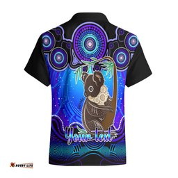 Personalised Australia Cancer Koala Zodiac Hawaiian Shirt Auz Astrology Aboriginal Blue