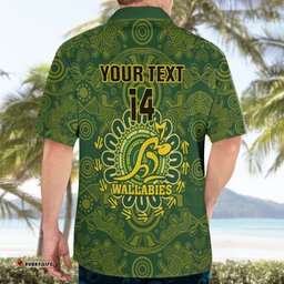 Personalised Australia Rugby Hawaiian Shirt Wallabies Go Champions Indigenous Art