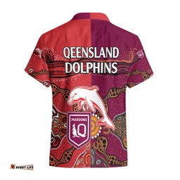 NRL Dolphins Combine Queensland Origin Hawaiian Shirt Aboriginal