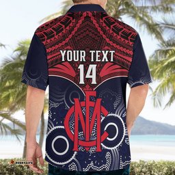 Personalised Melbourne Football Hawaiian Shirt Go Demons Aboriginal Mix Polynesian Pattern