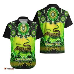 Personalised Australia Capricorn Goanna Zodiac Hawaiian Shirt Auz Astrology Aboriginal Green