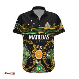 Matildas Australia Soccer Hawaiian Shirt Aboriginal Dots Style