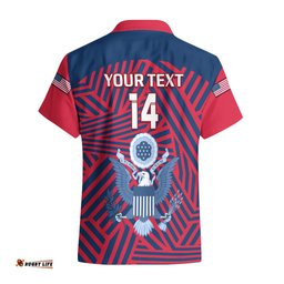 Personalised United States Rugby Hawaiian Shirt USA Go Eagles Pacific