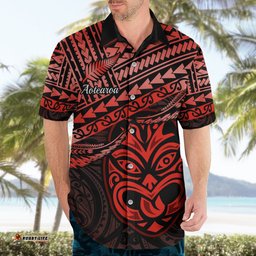 Personalised Matariki New Zealand Hawaiian Shirt Maori New Year Tiki Red Version
