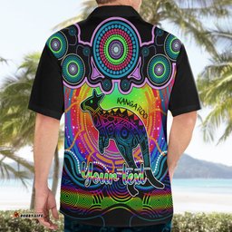 Personalised Australia Aries Kangaroo Zodiac Hawaiian Shirt Auz Astrology Aboriginal Rainbow