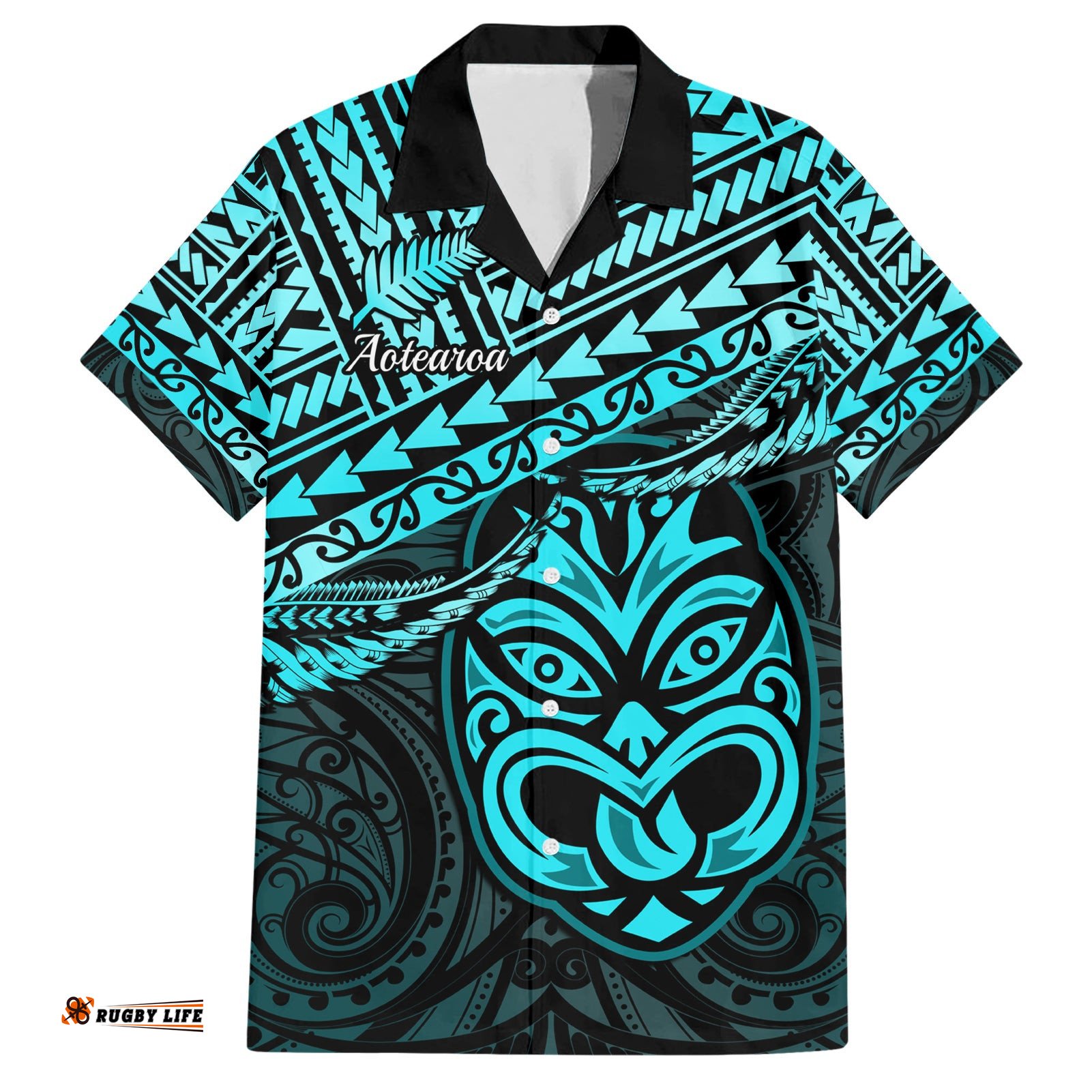 Matariki New Zealand Hawaiian Shirt Maori New Year Tiki Turquoise Version