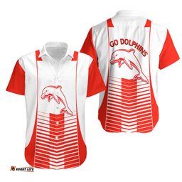 Dolphins Rugby Hawaiian Shirt Sporty Simple Style
