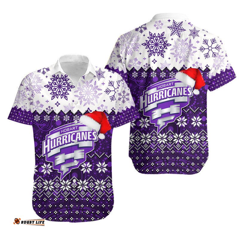 Hobart Hurricanes Christmas Hawaiian Shirt Cricket