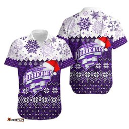 Hobart Hurricanes Christmas Hawaiian Shirt Cricket