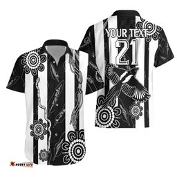 Custom Text And Number Collingwood Football Hawaiian Shirt Proud To Be Magpies Aboriginal Version