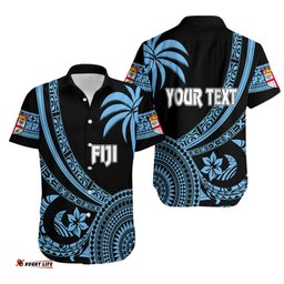 Personalised Fiji Rugby Hawaiian Shirt Tapa Kaivity Curve Style