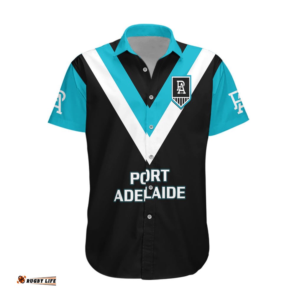 Port Adelaide Football Hawaiian Shirt Go Power Sporty Style